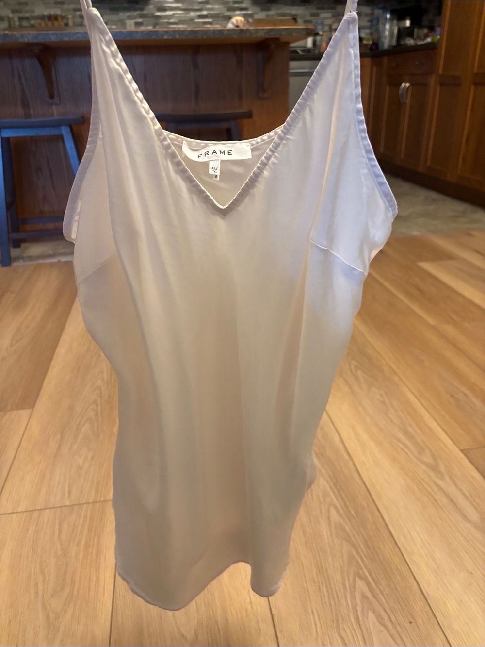 Frame Denim Silk V-Neck Camisole in Cream